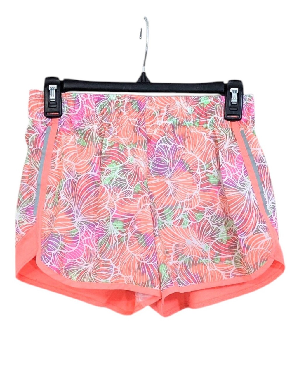 Athletic Works Running Shorts - Size XL Girls 14-16 - Coral Pink Purple Green